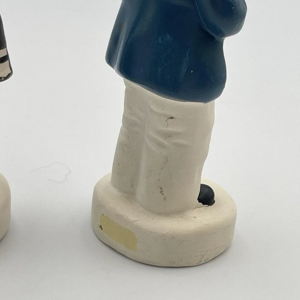 Vintage Japan Train Conductor Salt And Pepper Shakers Set Charles Products 1950s